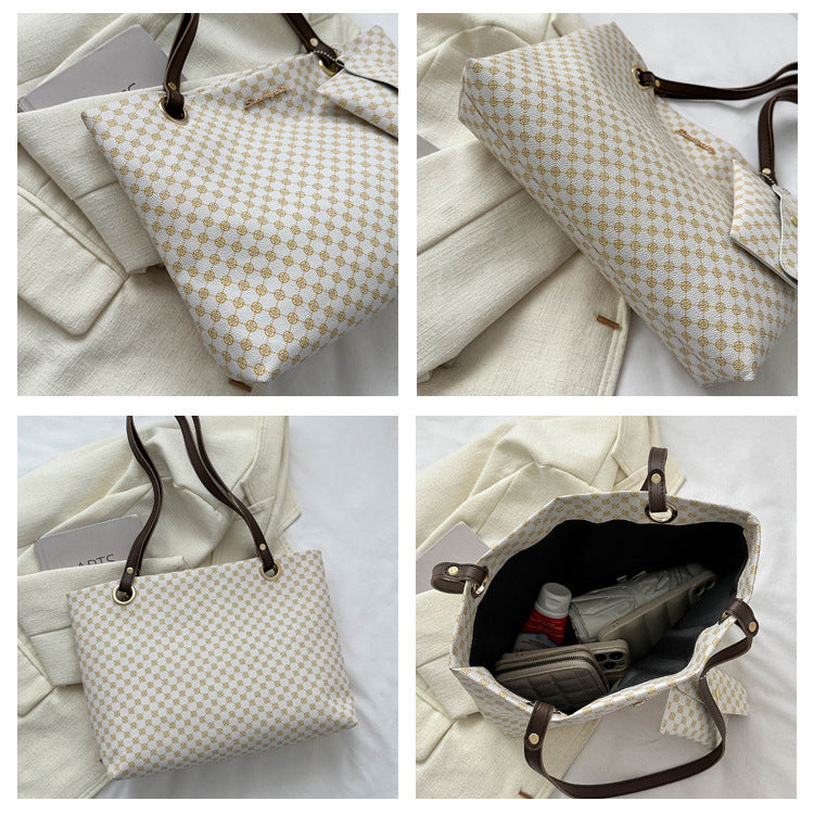 Retro Printed Shoulder & Underarm Bag – Spacious & Stylish
