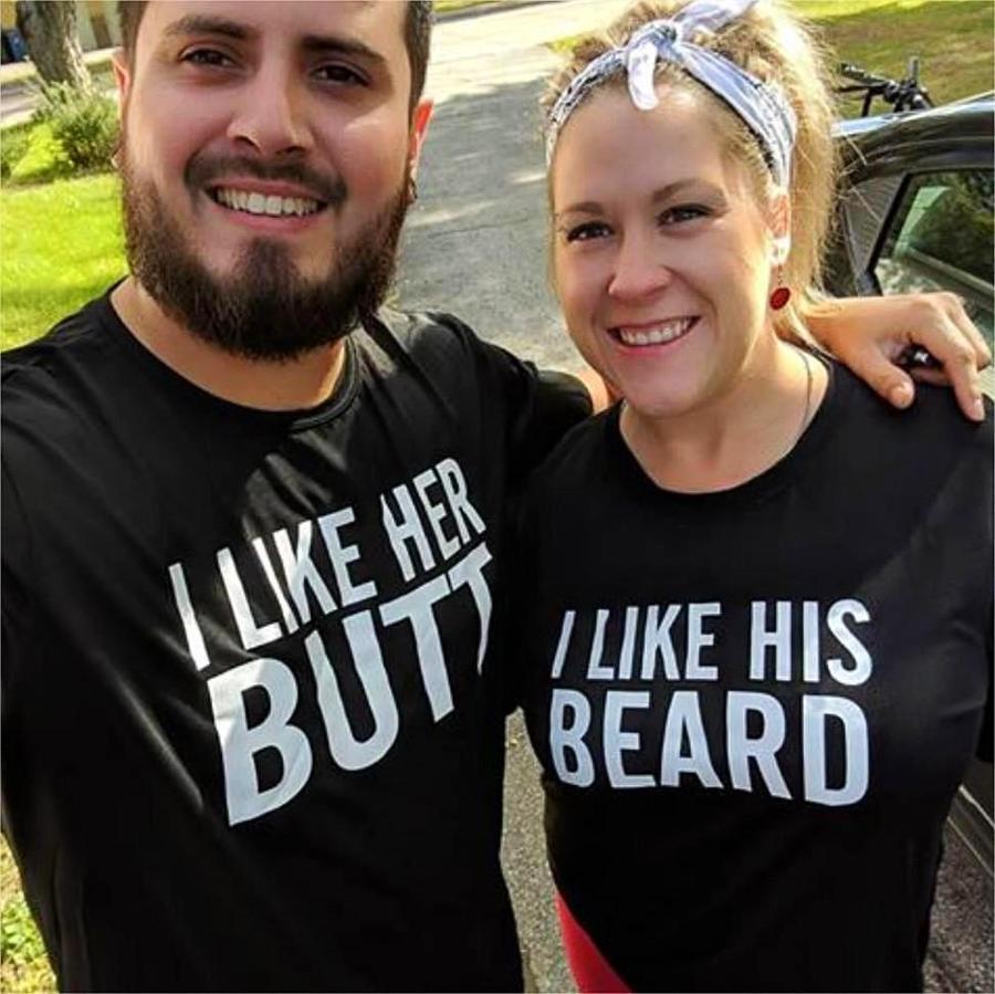 His Beard & Her Butt Couple T-Shirts – Funny Matching Set
