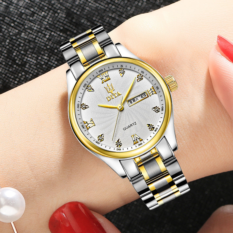 Waterproof Couple Quartz Watches – Men & Women Set