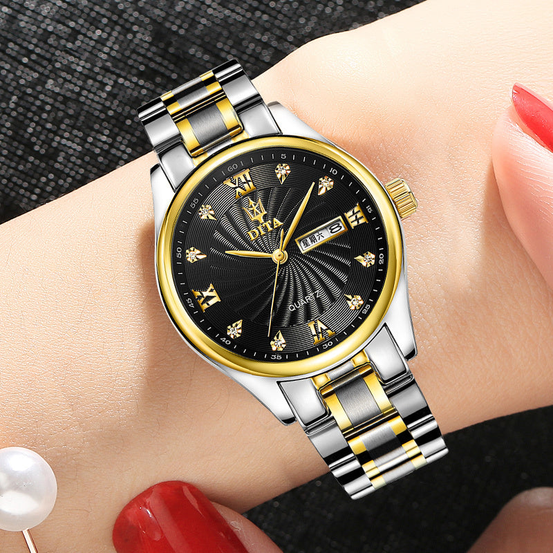 Waterproof Couple Quartz Watches – Men & Women Set