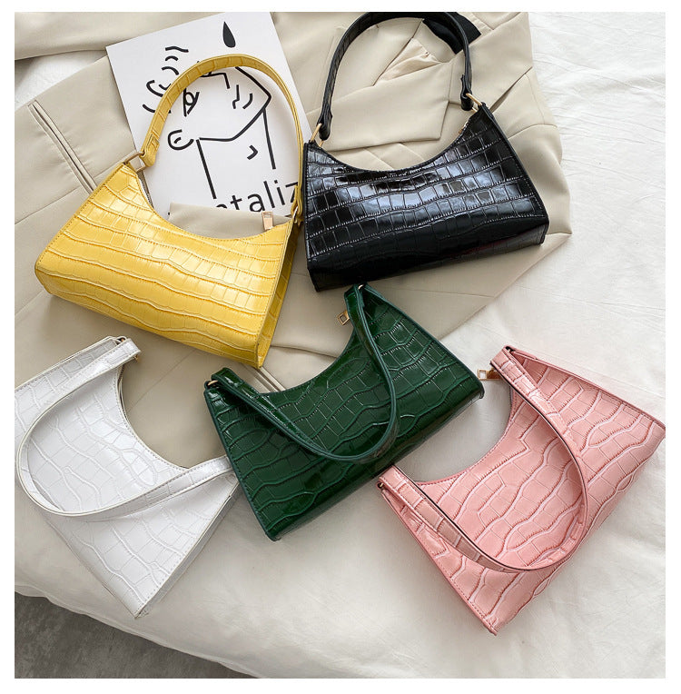 Korean Style Solid Color Shoulder & Armpit Handbag