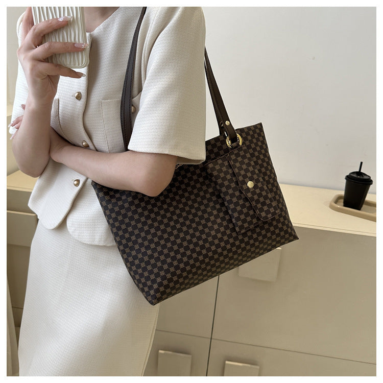 Retro Printed Shoulder & Underarm Bag – Spacious & Stylish