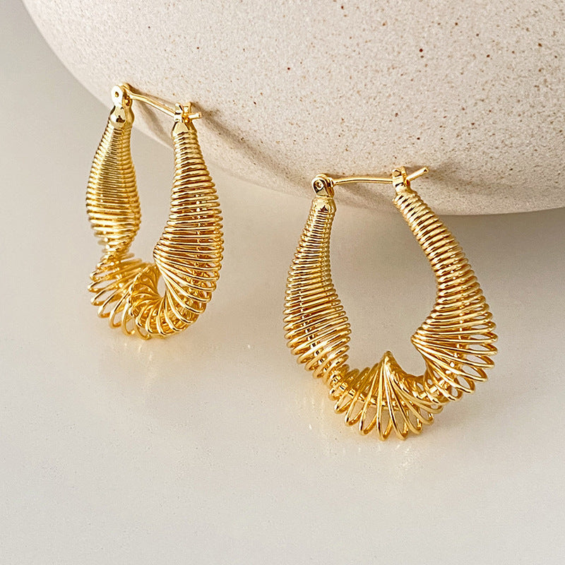 Twisted Coil Line Exaggerating High Quality Earrings