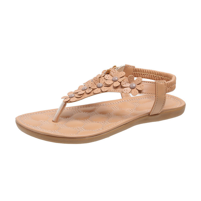 Women's Fashion Solid Color Flat Sandals