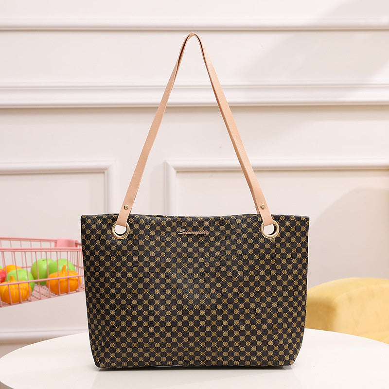 Retro Printed Shoulder & Underarm Bag – Spacious & Stylish