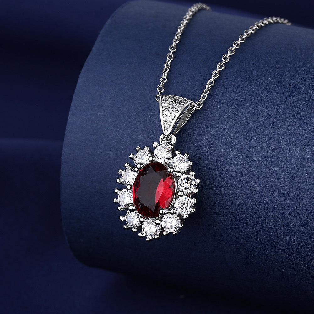Full Diamond Necklace Ring Earrings Female Accessories Suit
