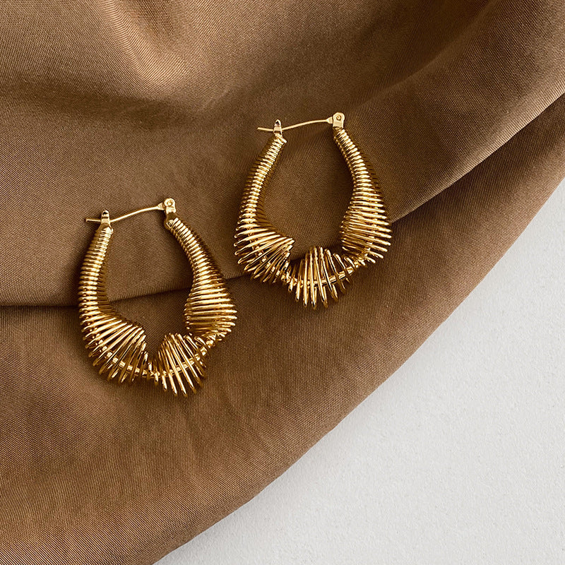 Twisted Coil Line Exaggerating High Quality Earrings