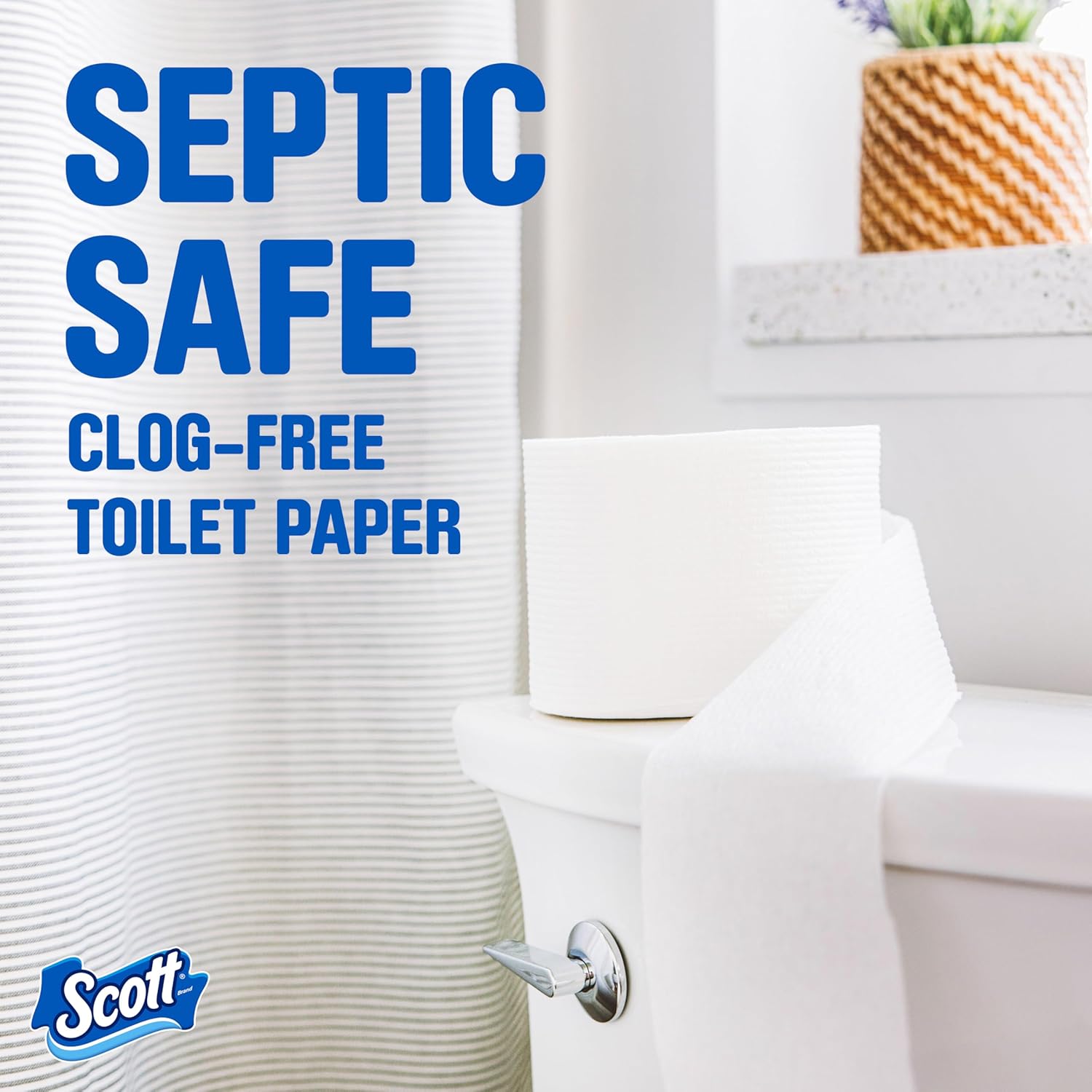 Scott ComfortPlus Toilet Paper, 18 Mega Rolls, 310 Sheets per Roll, Septic-Safe, 1-Ply Toilet Tissue