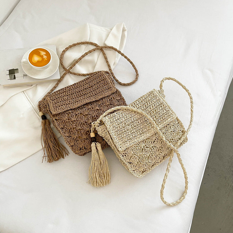 Straw Woven Tassel Crossbody & Shoulder Summer Bag