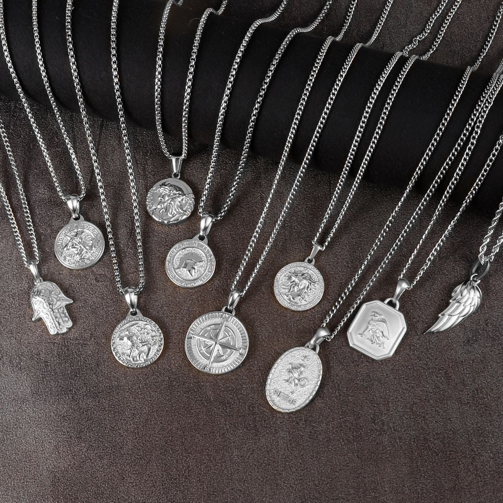 Stainless Steel Coin 18K Gold Plated Pendant Necklace