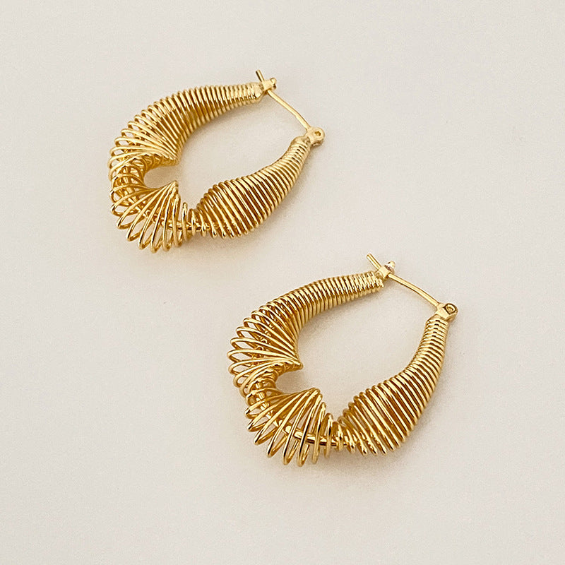 Twisted Coil Line Exaggerating High Quality Earrings