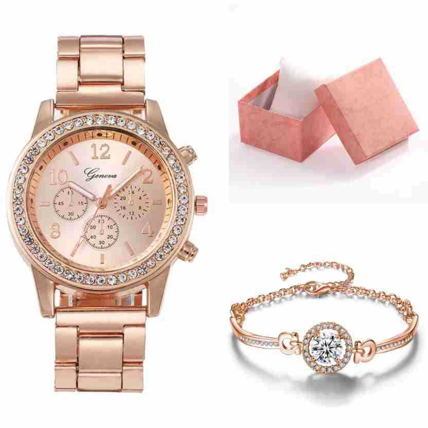 Couple Quartz Watches – Steel Belt Men & Women Set