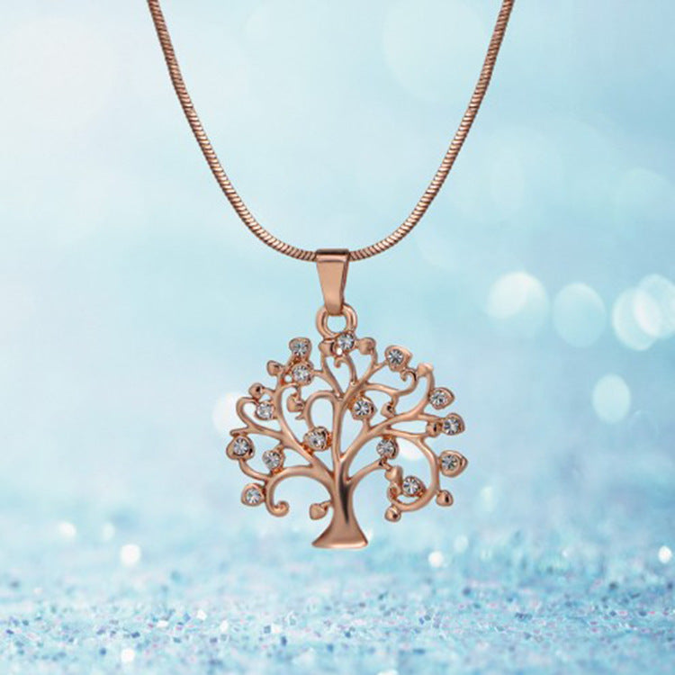 CZ Tree of Life Multi‑Layer Pendant Necklace for Her