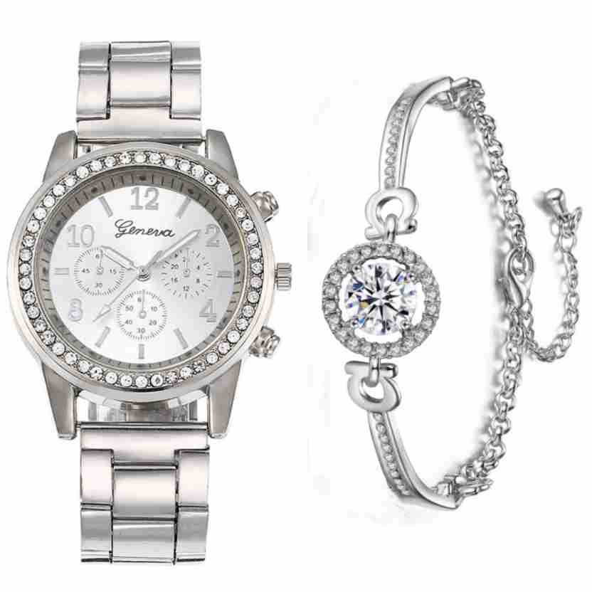 Couple Quartz Watches – Steel Belt Men & Women Set