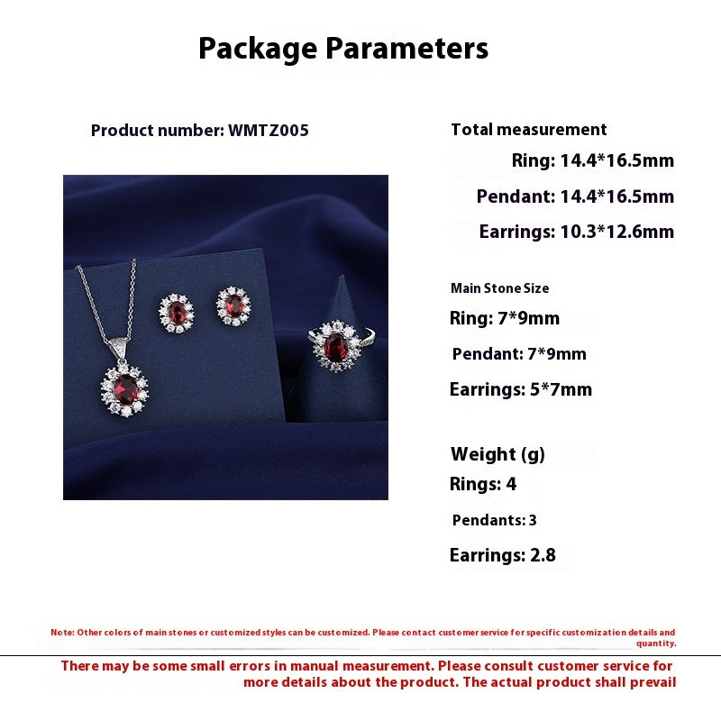 Full Diamond Necklace Ring Earrings Female Accessories Suit
